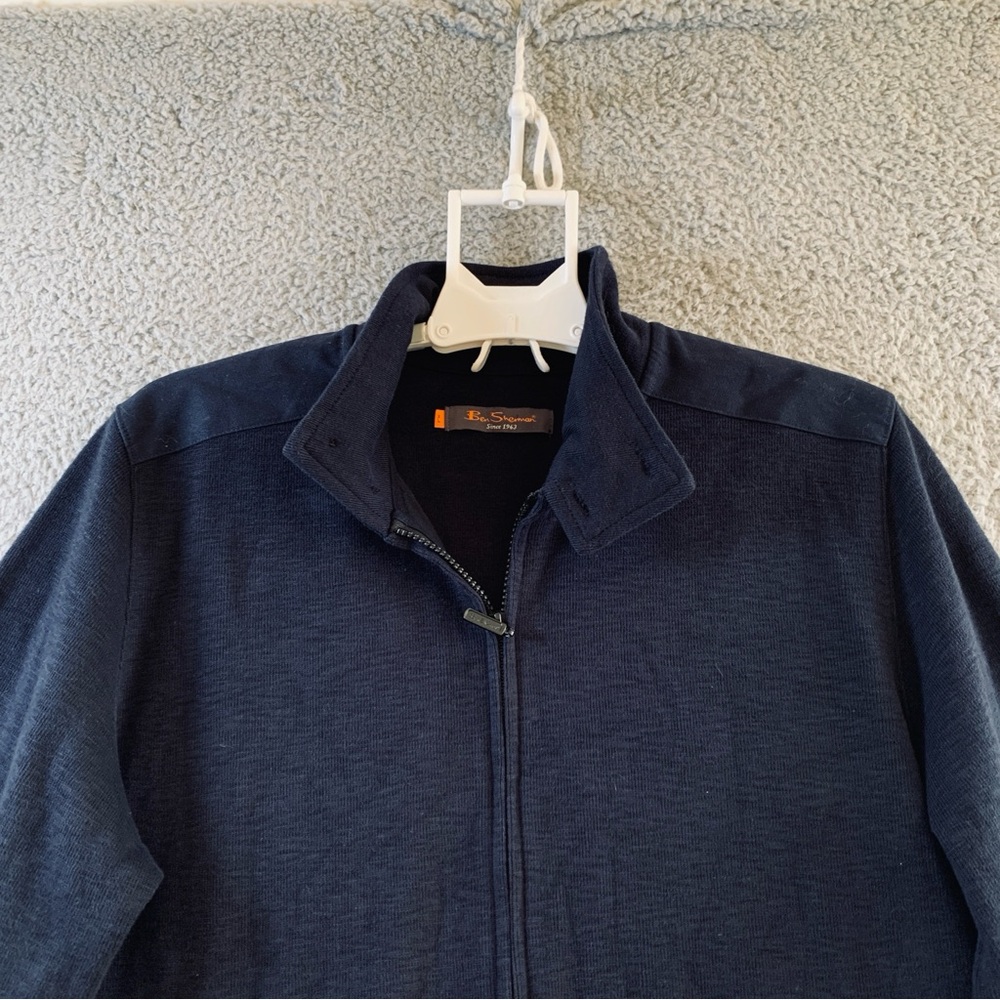 Ben Sherman Sweater Jacket Men's Zipper Knit Cotton Blend Navy Size‎ XL - Picture 7 of 16